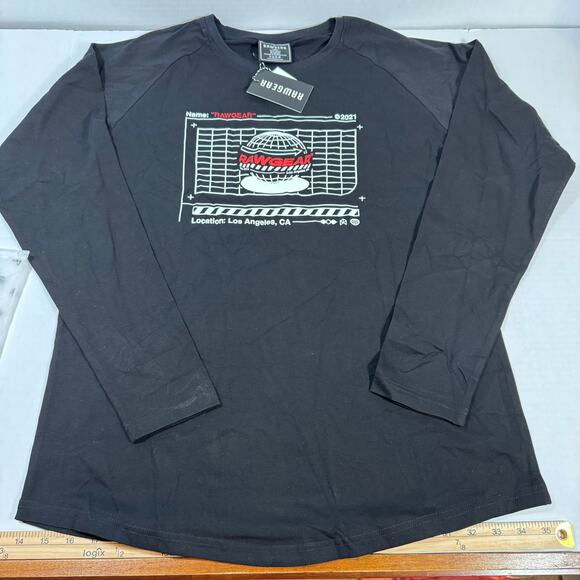 Rawgear Black Long Sleeve Graphic T-Shirt Model# RG440 Size Large NWT - Picture 2 of 8